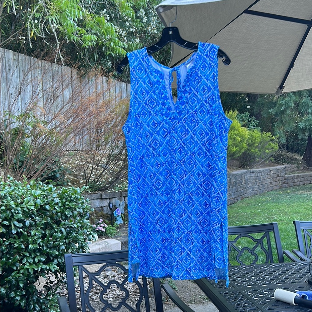 Tommy Bahama Blue and White Patterned Dress
